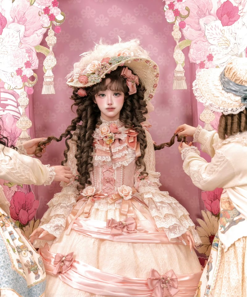 花のロンド」ワンピース（ワイヤパニエ付き） 【2/20まで】送料無料