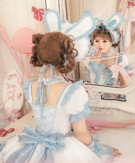 「ラビットリボン」青木美沙子コラボドレス（サックス）【6/15まで】送料無料！