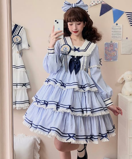 「Navy Girl」長袖ワンピース5点フルセット 【5/2まで】送料無料！