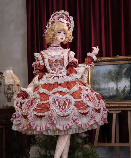 「Vintage Cake」ドレス４点フルセット（レッド） 【2/14まで】送料無料！