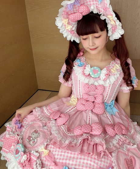「花箱×サンリオ ハローキティ（ピンク）」Candyドレス 【7/20まで】ロリータ