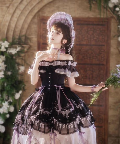 「藤の庭」オフショルダーワンピース【5/25まで】ロリータ