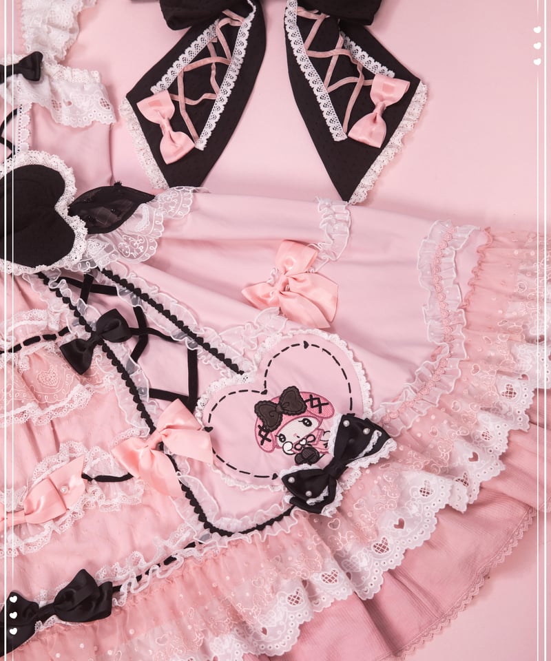 花と真珠箱×サンリオ」マイメロ＆クロミジャンパースカート【3/10まで