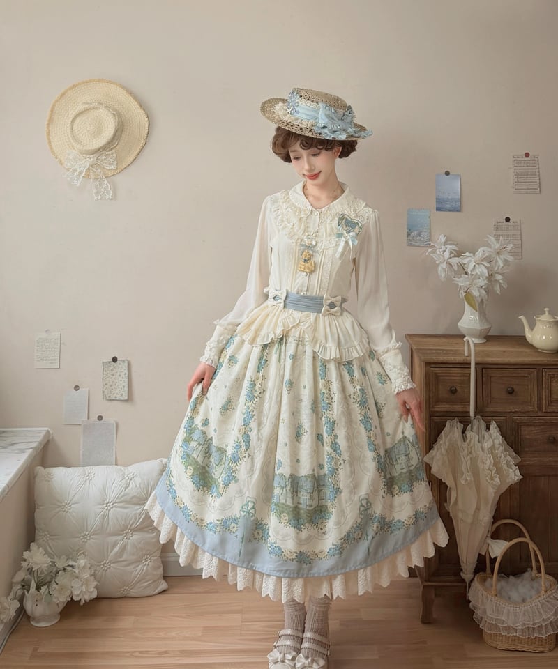 ☆sold out☆ブライスアウトフィット☆薔薇柄スカートとブラウスセット