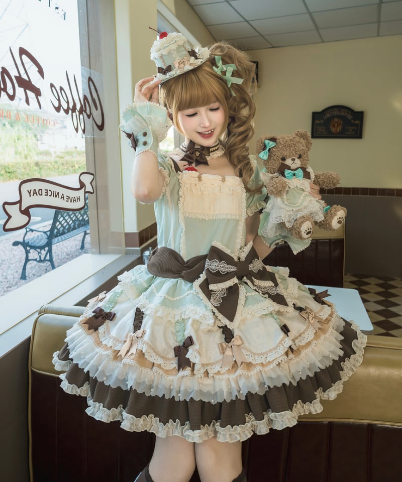 MOSCHINO cake dress ケーキ ホイップ ワンピース 即納】 ハートホイップワンピ 《ストロベリーショートケーキ