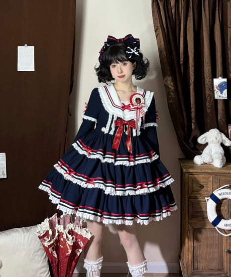 「Navy Girl」長袖ワンピース5点フルセット 【5/2まで】送料無料！