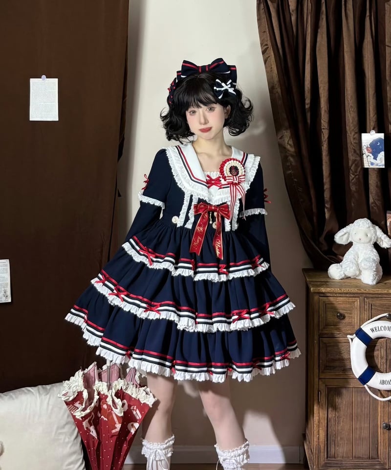 Navy Girl」長袖ワンピース5点フルセット 【5/2まで】送料無料！ | GIRLISM