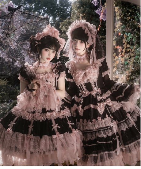 「Pinik Mist Oath」ワンピース＆ジャンパースカート（黒） 【2/5まで】送料無料！