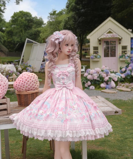「花箱×サンリオ マイメロディ」薔薇刺繍ジャンパースカート 【7/20まで】ロリータ