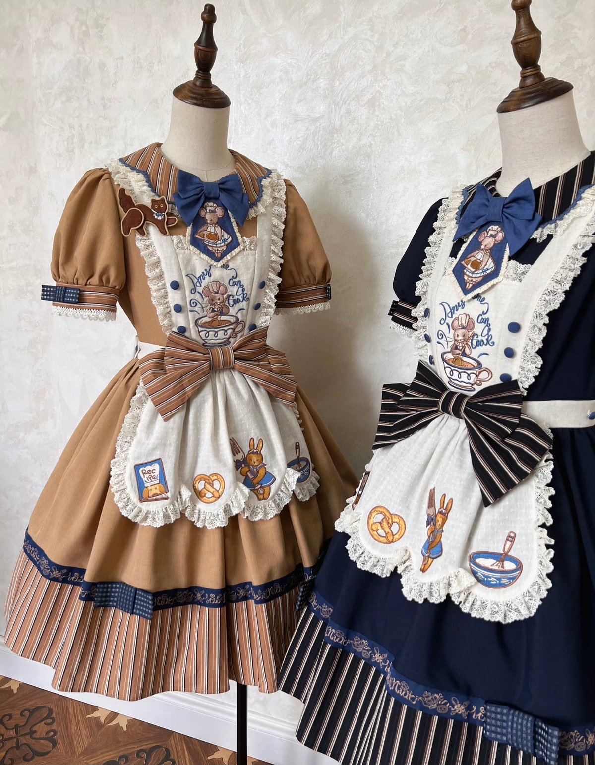 bonjour diary エプロンワンピース、スモックブラウス（４Ｙ）セット クッキングマウス」エプロンワンピース 【1/11まで】送料無料！ | GIRLISM