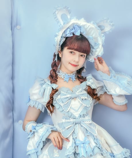 「ラビットリボン」青木美沙子コラボドレス（サックス）【6/15まで】送料無料！