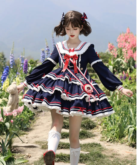 「Navy Girl」長袖ワンピース5点フルセット 【5/2まで】送料無料！
