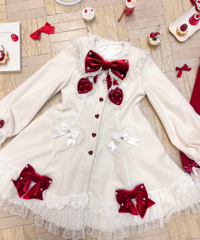 ショートケーキ❤︎　OM 赤ポケJK ショートケーキ図鑑」コート【11/20まで】送料無料！ | GIRLISM