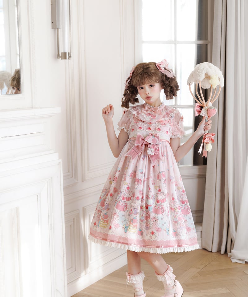 マイメロコラボ」マイメロ柄ジャンパースカート 【3/7まで】送料無料