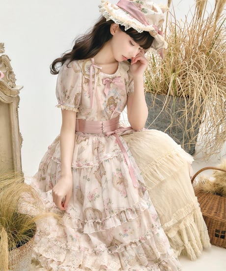 「Victorian Cat」ロングワンピース（コットン/シフォン） 【3/14まで】送料無料！