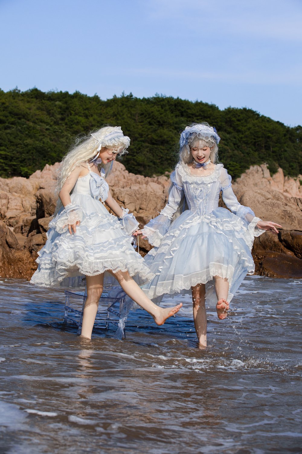 ガラスと波の歌」ロングジャンパースカート【9/8まで】送料無料