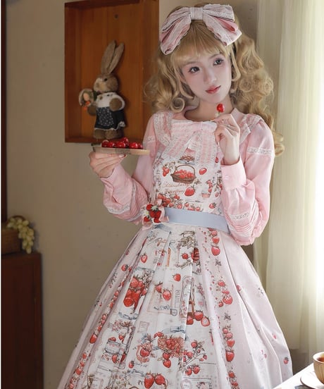 「Strawberry Manor」ロングジャンパースカート【12/16まで】送料無料！