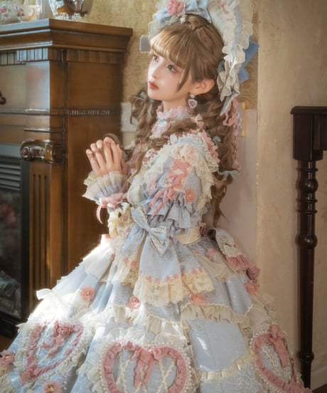 「Vintage Cake」ドレス４点フルセット（サックス） 【2/14まで】送料無料！