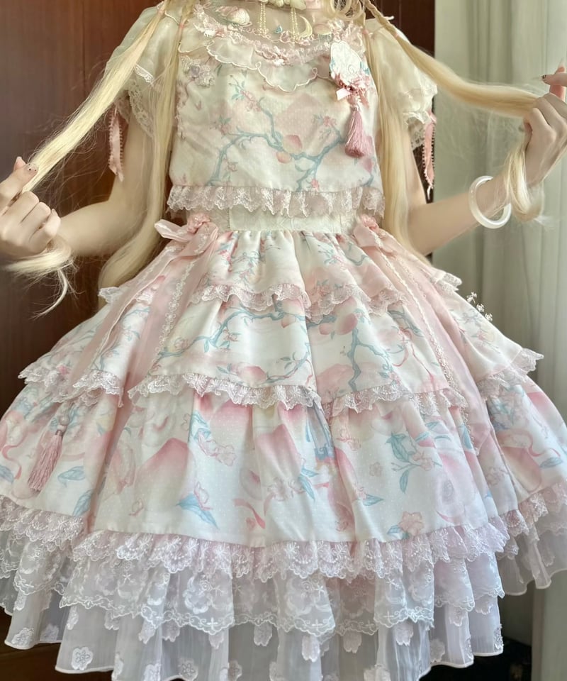 桃と月」チャイナドレス風ワンピース 【2/26まで】送料無料！ | GIRLISM