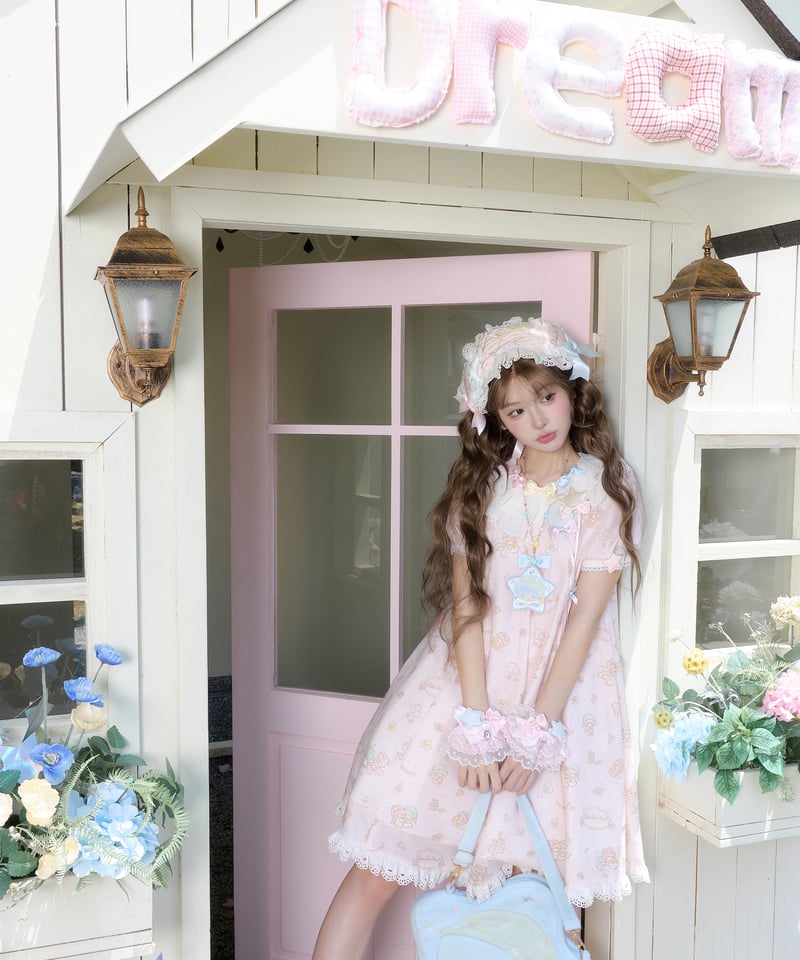 仲夏物語リトルツインスターズコラボ」総柄ドールワンピース 【6/8まで