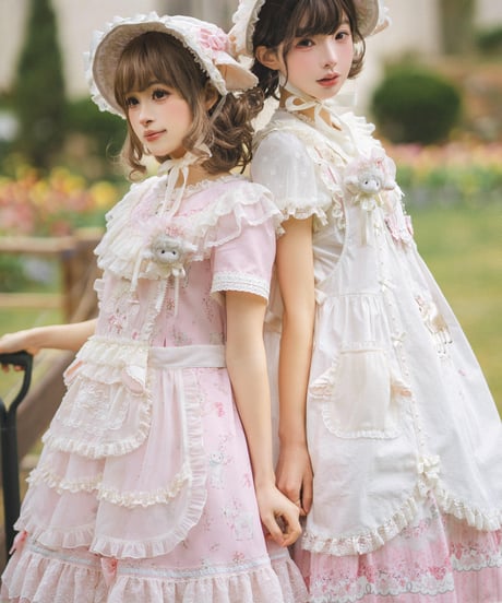 「桜の羊ちゃん」スカート、エプロン、カーディガン 【4/4まで】送料無料！
