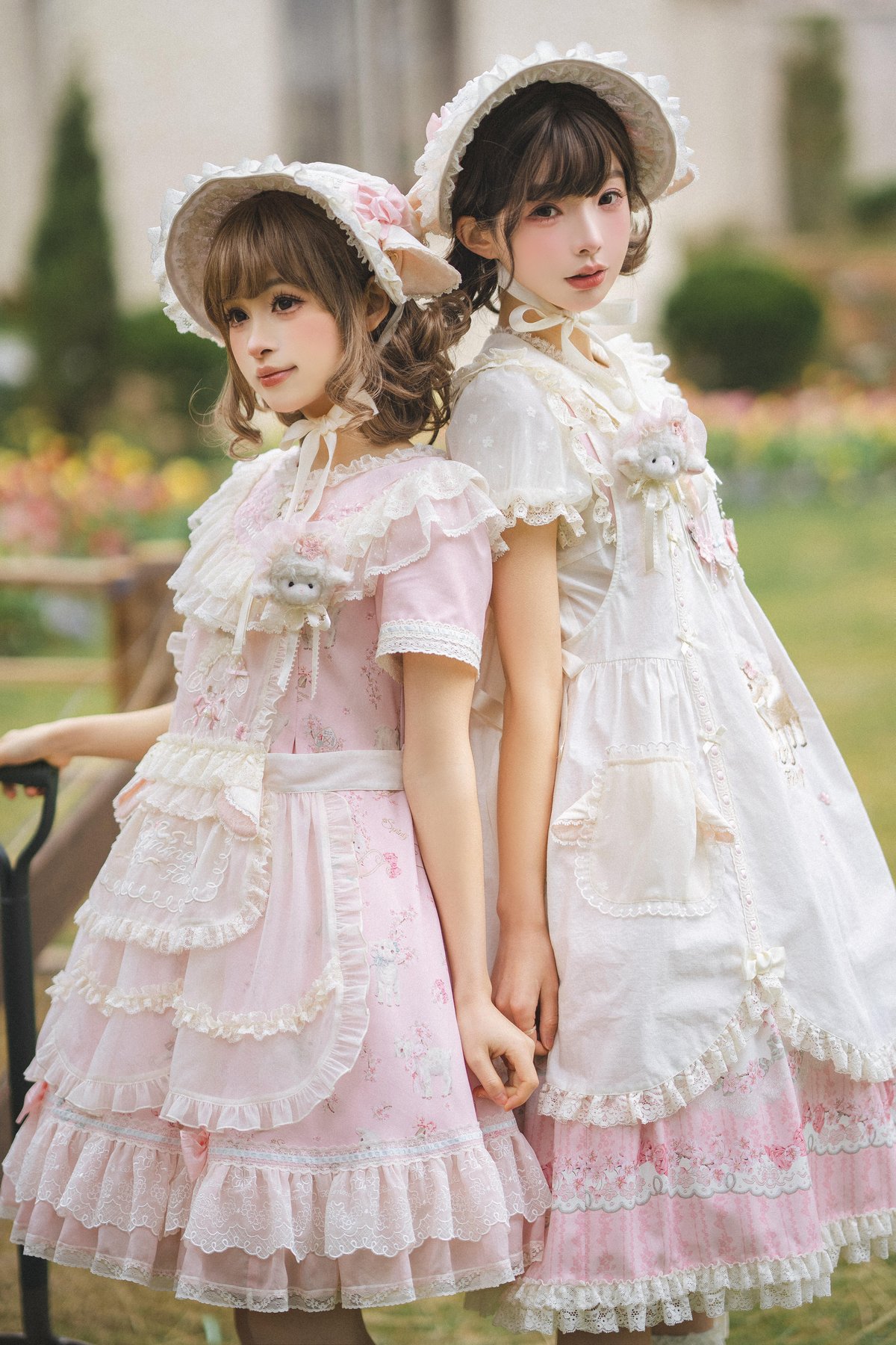 桜の羊ちゃん」スカート、エプロン、カーディガン 【4/4まで】送料無料