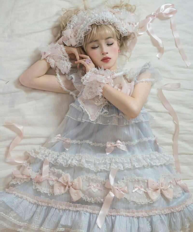 ストライプ乙女」ドールワンピース 【5/17まで】送料無料