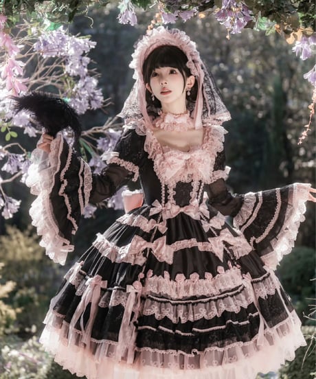 「Pinik Mist Oath」ワンピース＆ジャンパースカート（黒） 【2/5まで】送料無料！