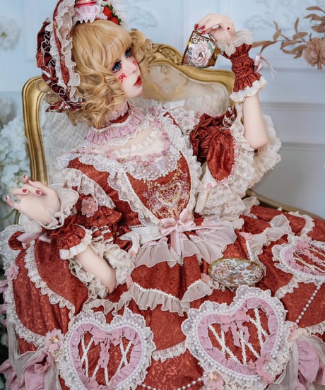「Vintage Cake」ドレス４点フルセット（レッド） 【2/14まで】送料無料！