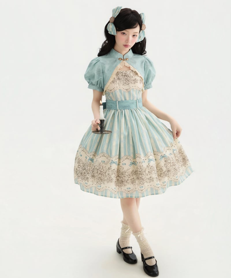 繁花時計2.0」ショートジャンパースカート 【2/20まで】送料無料