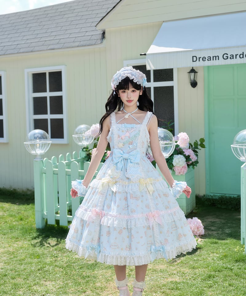 仲夏物語リトルツインスターズコラボ」段々ジャンパースカート 【6/8
