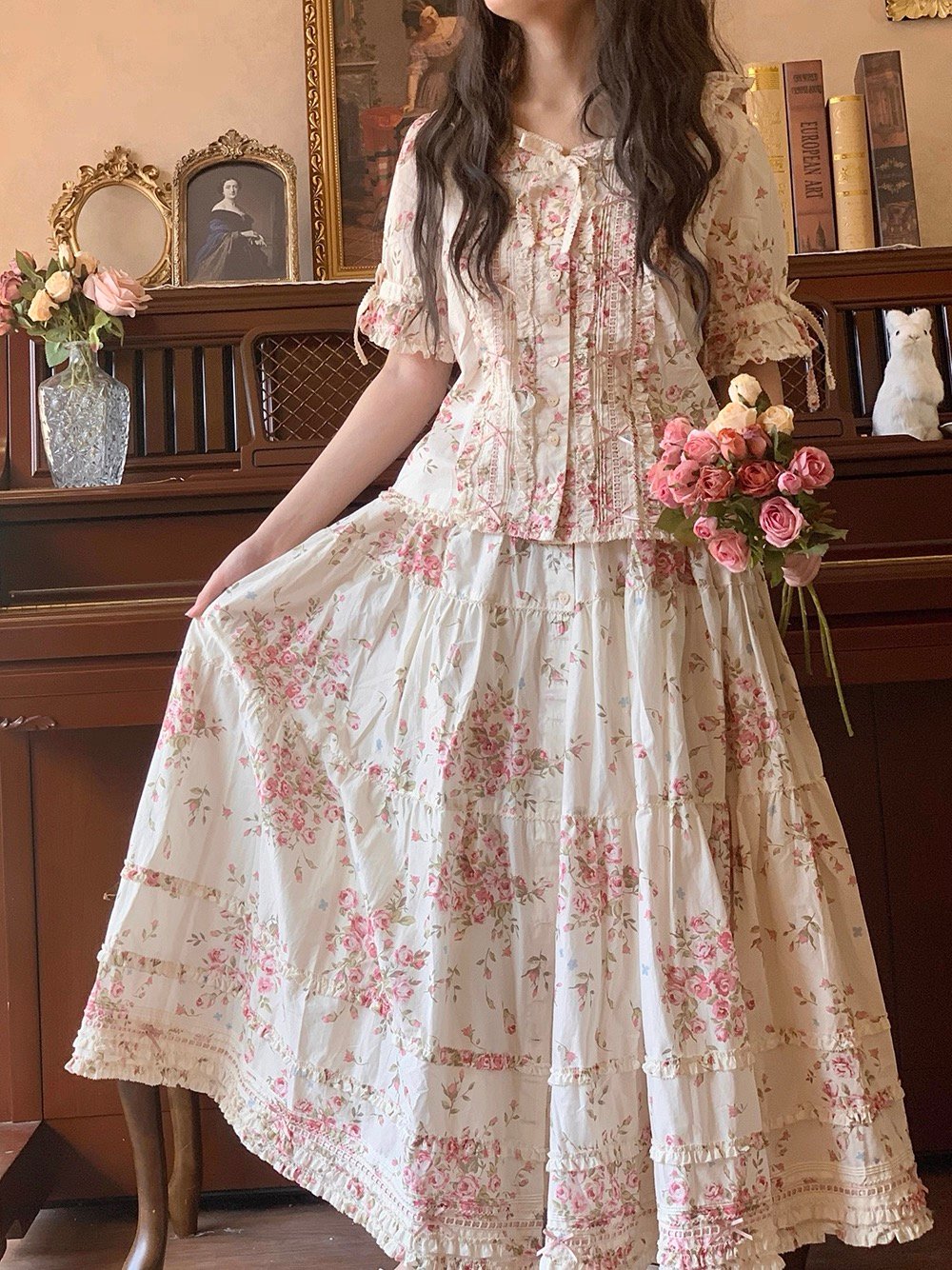 ローズブーケ」トップス・スカート・ワンピース 【8/11まで】送料無料