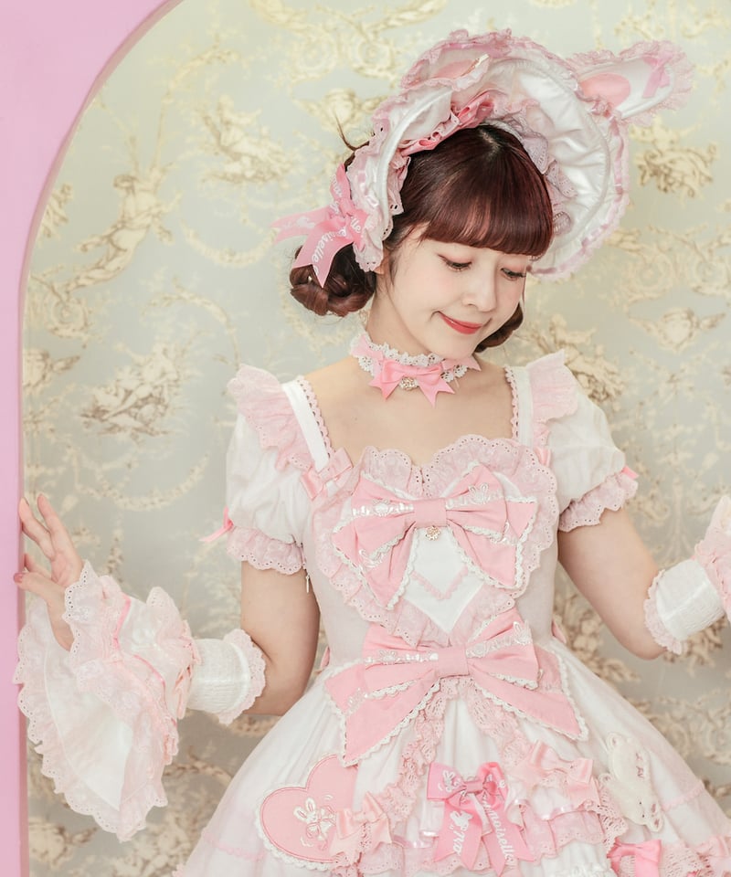 ラビットリボン」青木美沙子コラボドレス（ホワイト）【6/15まで】送料