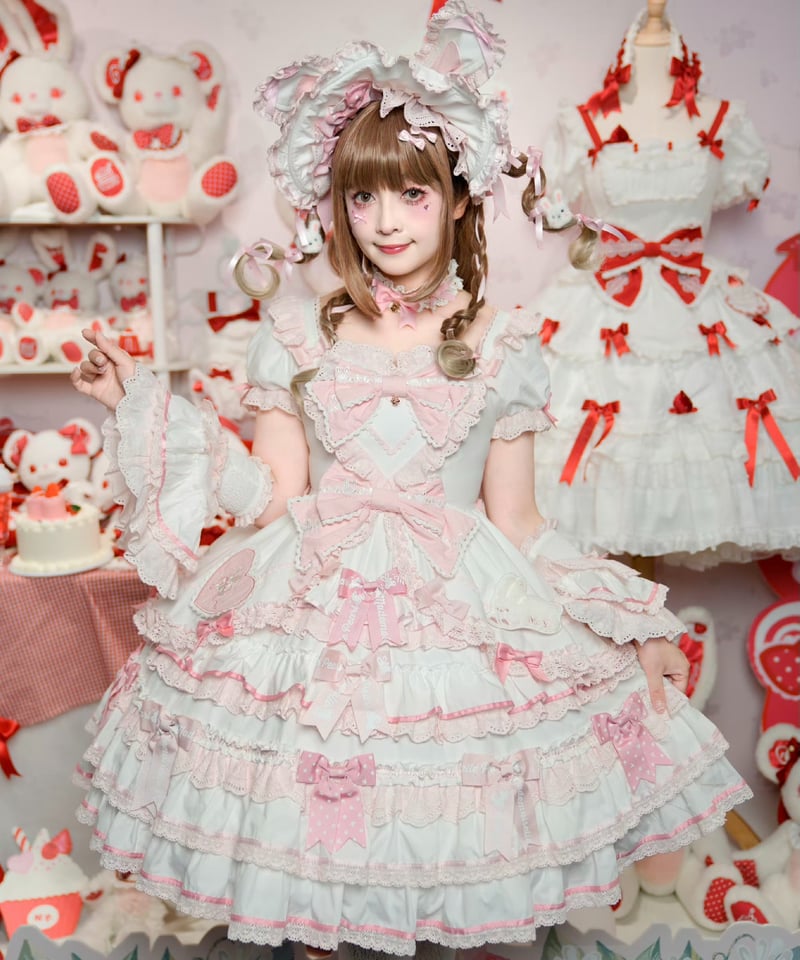 ラビットリボン」青木美沙子コラボドレス（ホワイト）【6/15まで】送料