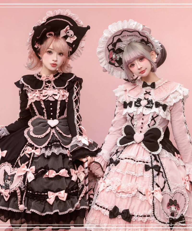 花と真珠箱×サンリオ」マイメロ＆クロミジャンパースカート【3/10まで