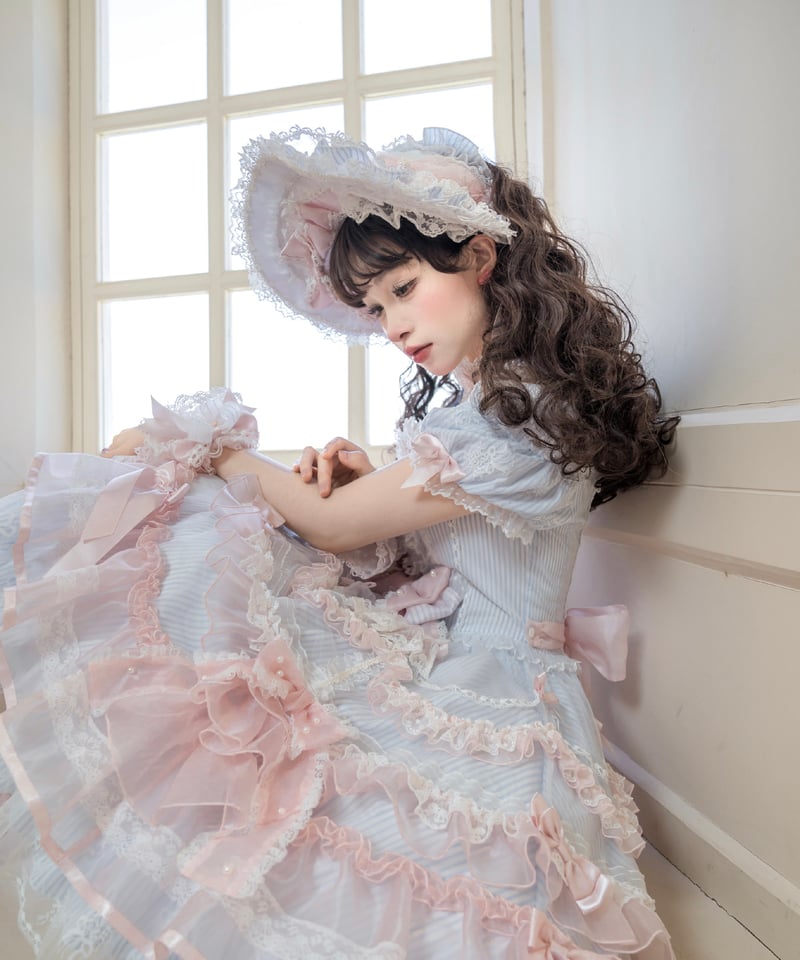 ストライプ乙女」ボンネット・カチューシャ・小物 【5/17まで】送料