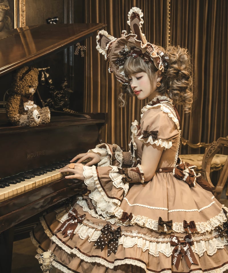 青木美沙子コラボ ラビットリボンワンピース&ボンネット ラビットリボン」青木美沙子コラボドレス（ピンク）【6/15まで