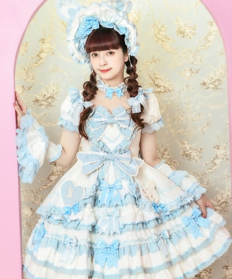 「ラビットリボン」青木美沙子コラボドレス（サックス）【6/15まで】送料無料！