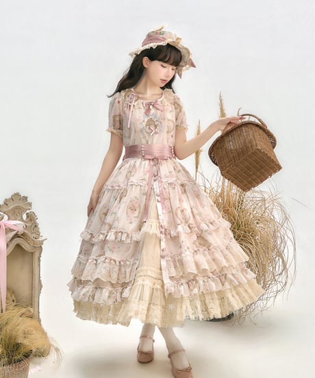 「Victorian Cat」ロングワンピース（コットン/シフォン） 【3/14まで】送料無料！