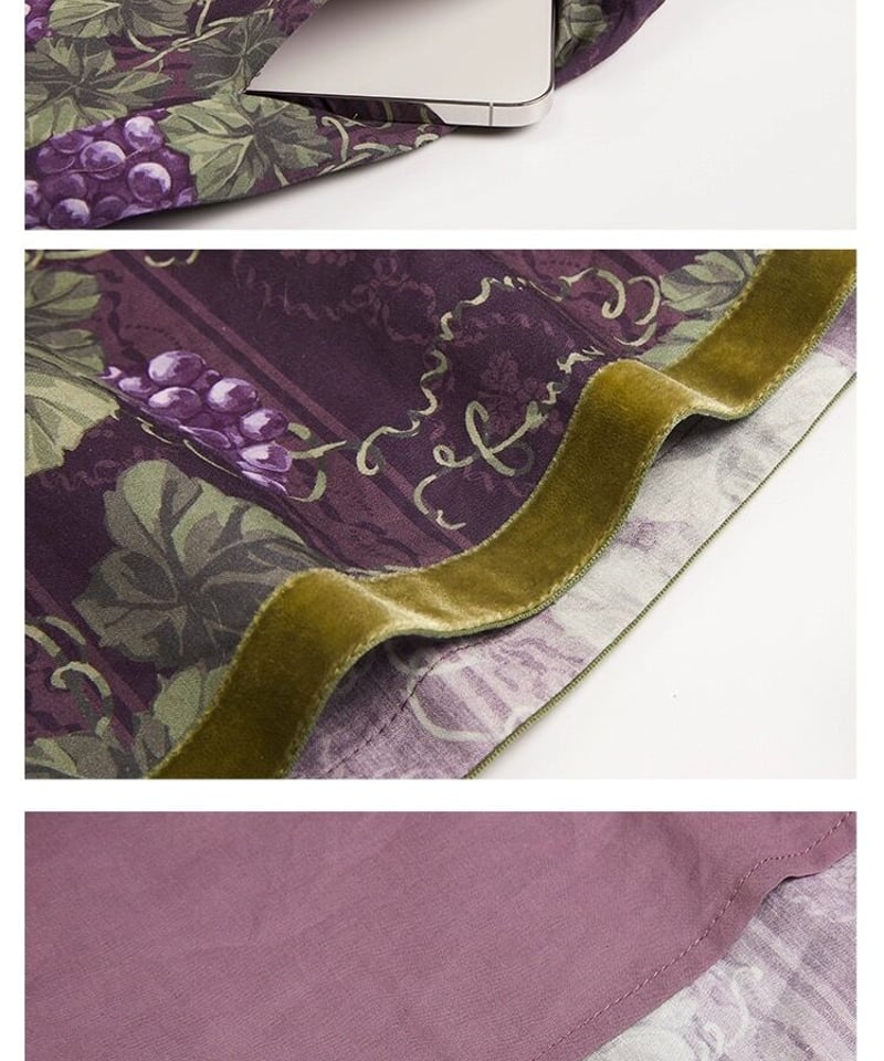 ロワールの葡萄園」2.0立ち衿ワンピース（半袖）【8/4まで】 送料無料