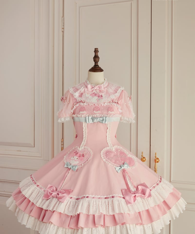 マイメロコラボ」マイメロハートジャンパースカート 【3/7まで】送料