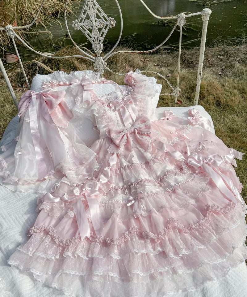 【未使用】今期新作未使用rosymonster Junオペラワンピース白　半袖 未使用】今期新作未使用rosymonster Junオペラワンピース白 半袖 未