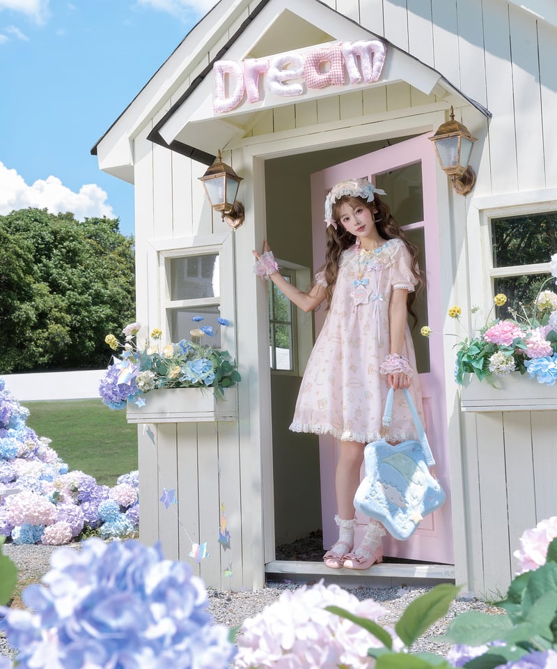 仲夏物語リトルツインスターズコラボ」総柄ドールワンピース 【6/8まで