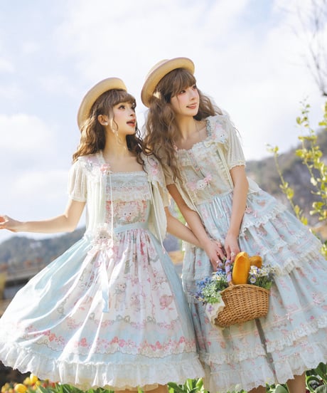 「桜の羊ちゃん」段々ジャンパースカート 【4/4まで】送料無料！