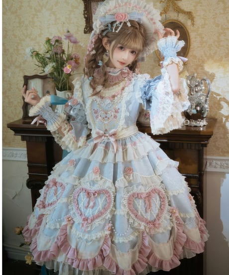 「Vintage Cake」ドレス４点フルセット（サックス） 【2/14まで】送料無料！