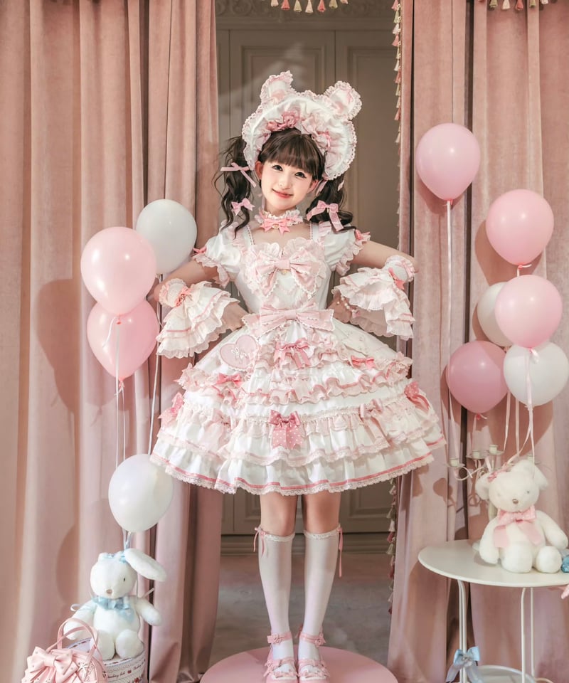 ラビットリボン」青木美沙子コラボドレス（ホワイト）【6/15まで】送料