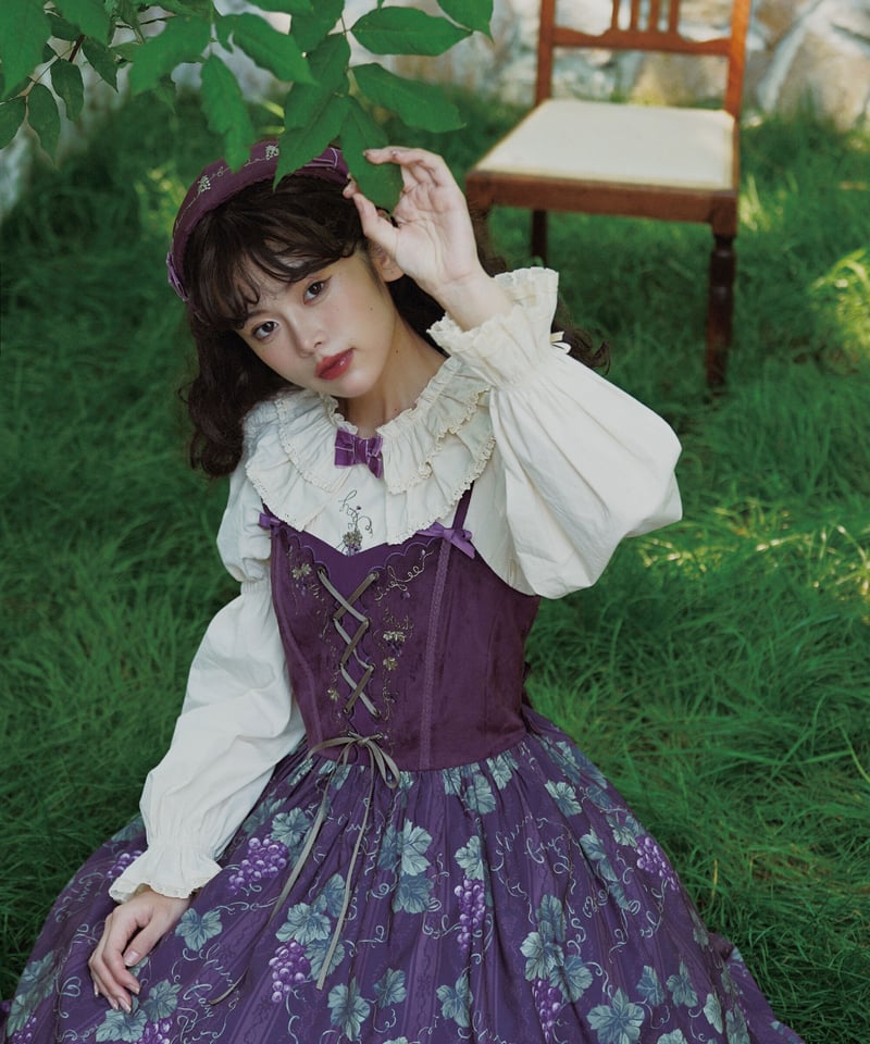 ロワールの葡萄園」3.0ストラップジャンパースカート【8/4まで】送料