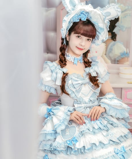 「ラビットリボン」青木美沙子コラボドレス（サックス）【6/15まで】送料無料！