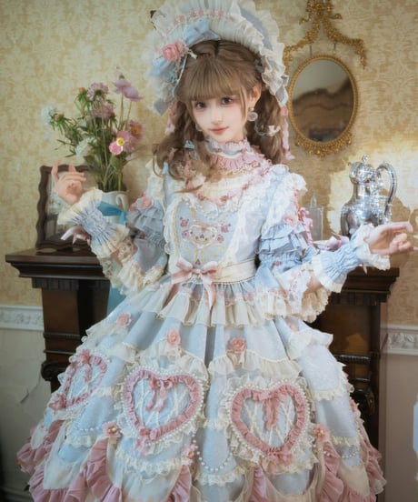 「Vintage Cake」ドレス４点フルセット（サックス） 【2/14まで】送料無料！