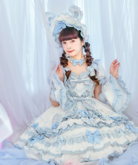 青木美沙子コラボ ラビットリボンワンピース&ボンネット CATEGORY ラビットリボン（再販） | GIRLISM
